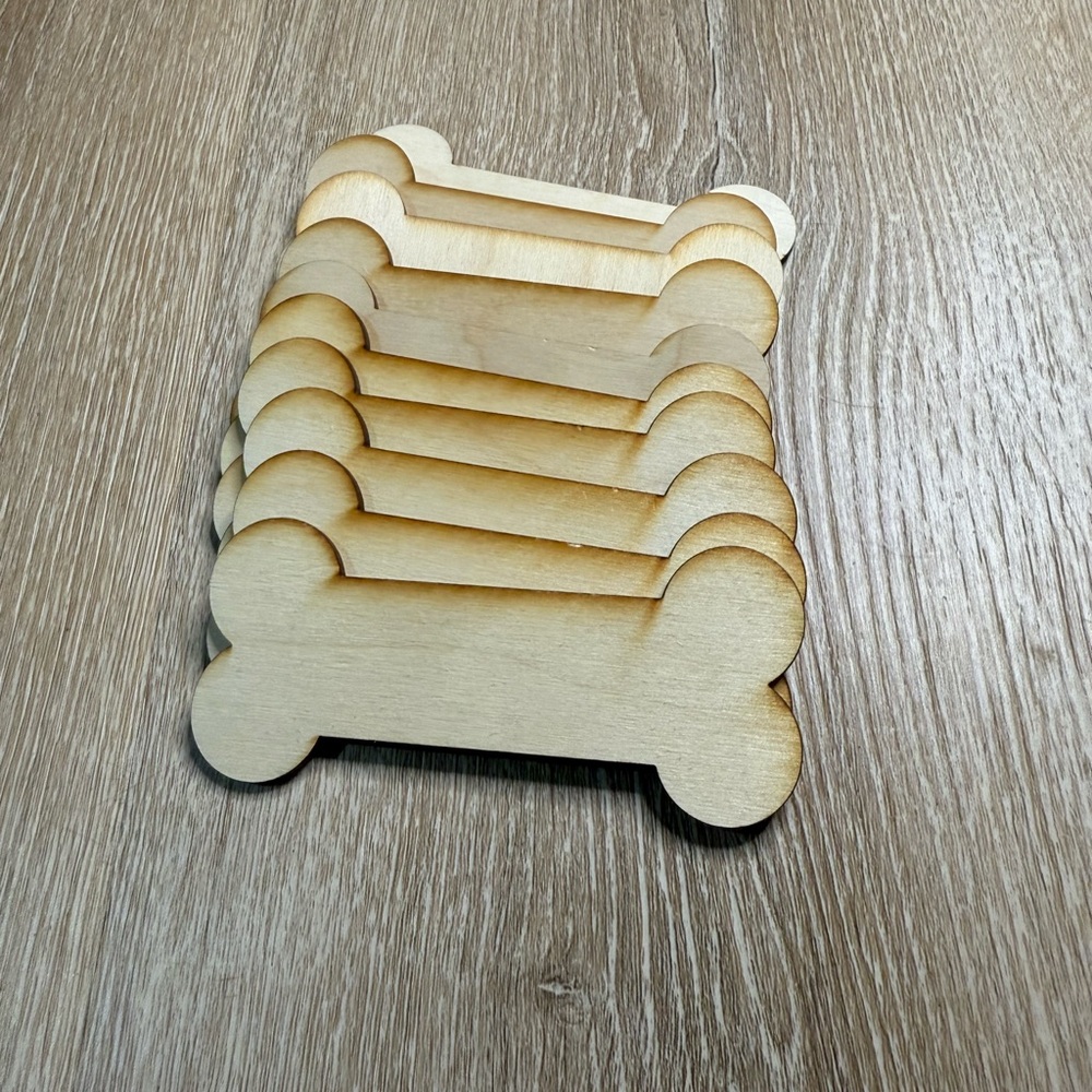 Wooden Dog Bone Cutouts – 4.5” Craft Blanks (Set of 10)